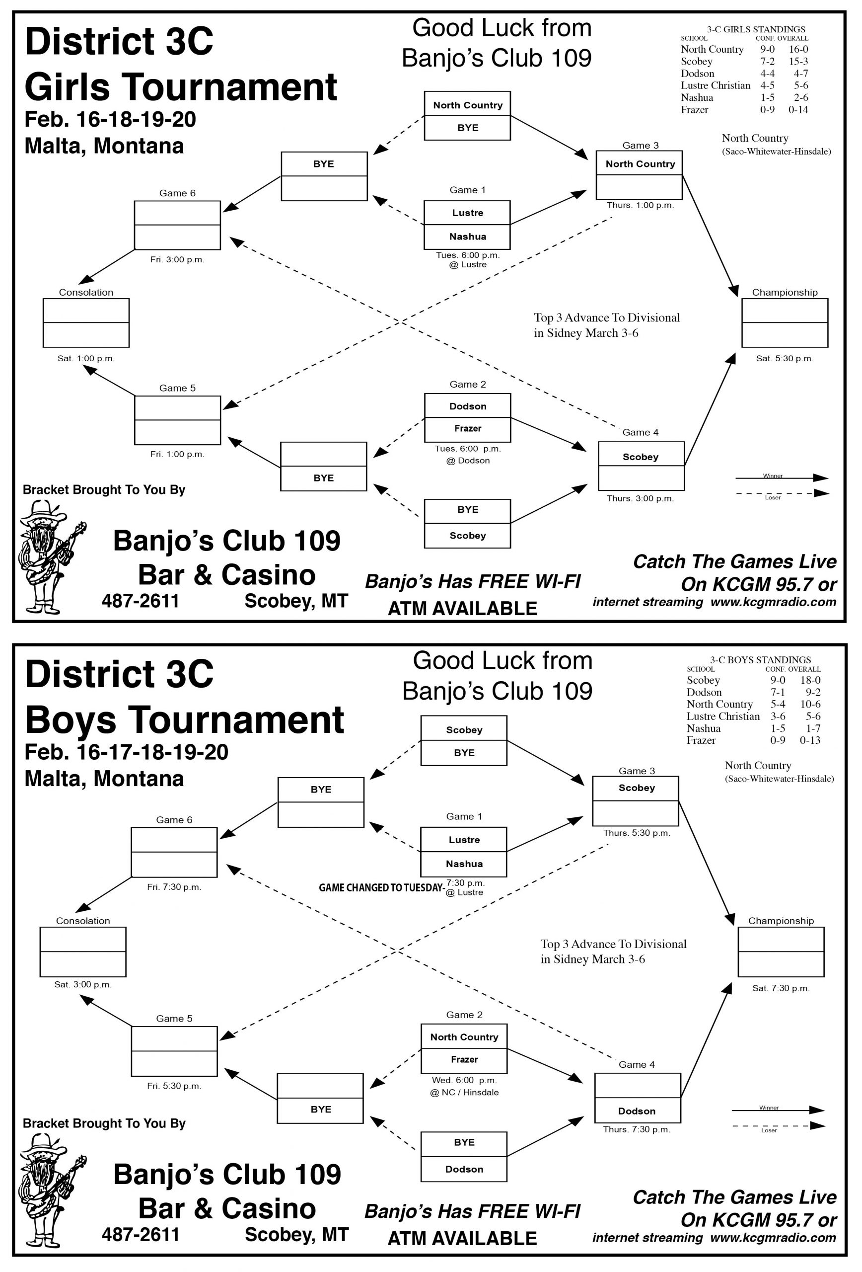 TWO Tourney Games In Lustre Tuesday – New Brackets!