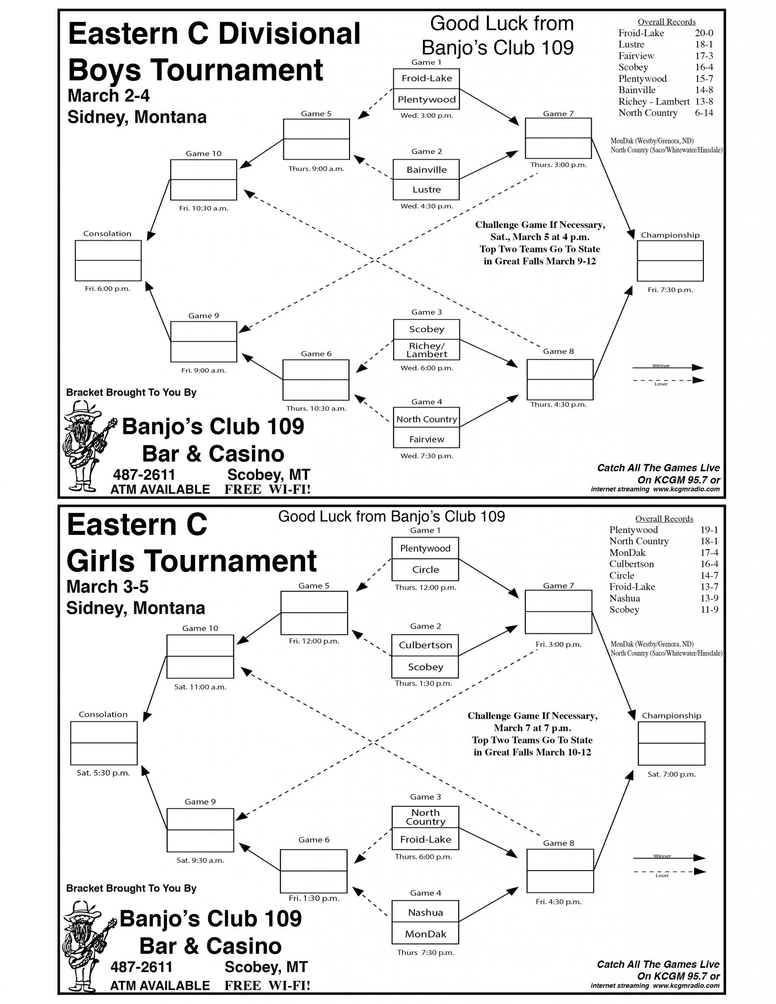 Eastern C Divisional Brackets Daniels County Leader Website